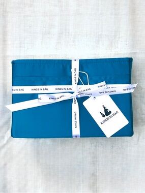 Teal Satin Purse Insert for Hermès Bolide 31